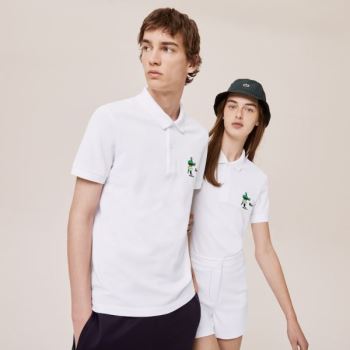 Lacoste Lacoste x Jeremyville Design Classic Fit Polo Shirt Pánské - Šortky Bílé | CZ-d40tLu